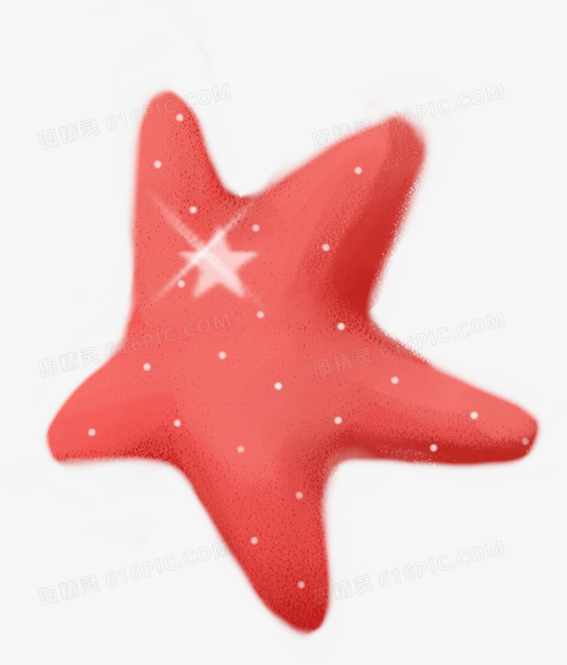 红色卡通手绘五角星