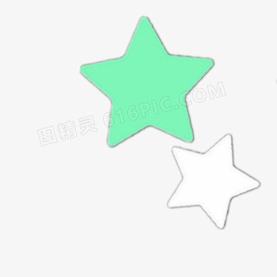 绿色白色五角星可爱风