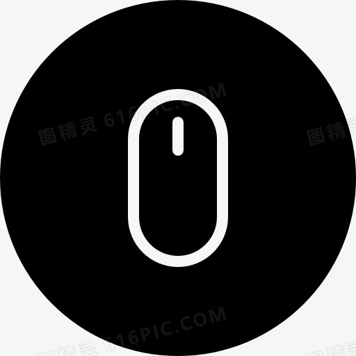 鼠标的黑色圆形界面按钮图标