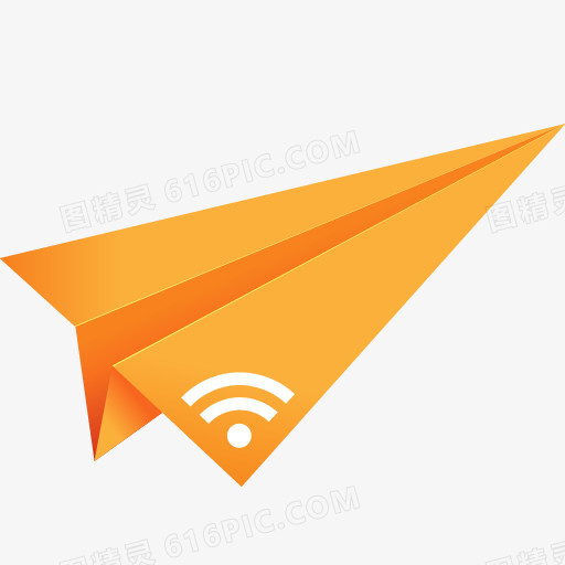 橙色折纸纸飞机RSS社会化媒体社会层面