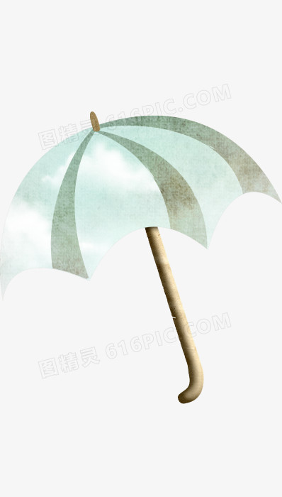 绿色卡通雨伞海报背景