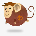 卡通棕色小猴子