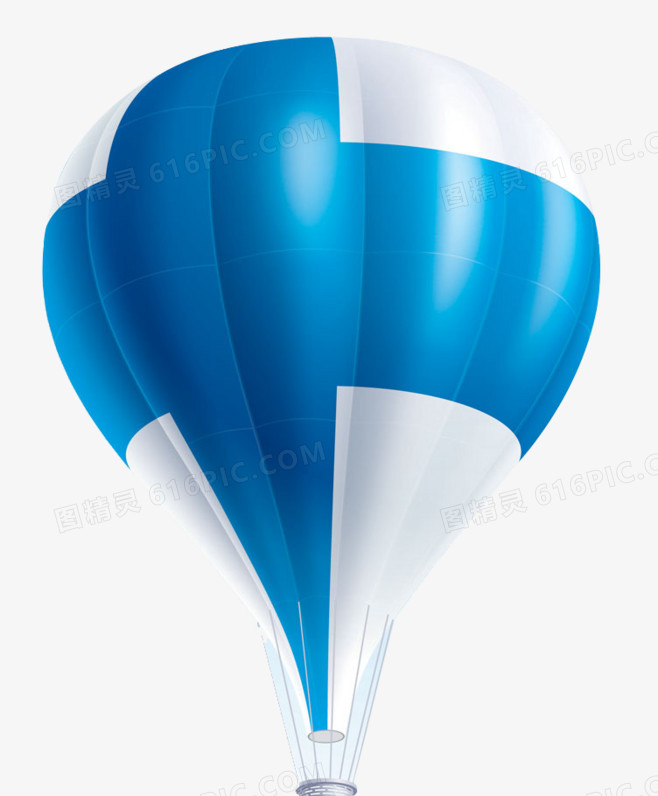 蓝白两色条纹热气球