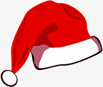手绘冬季红色圣诞老人帽子