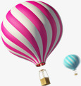 两个飞起来的热气球卡通图片