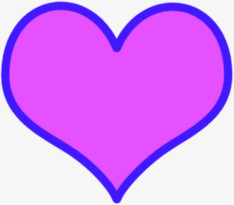 紫色创意手绘爱心分层