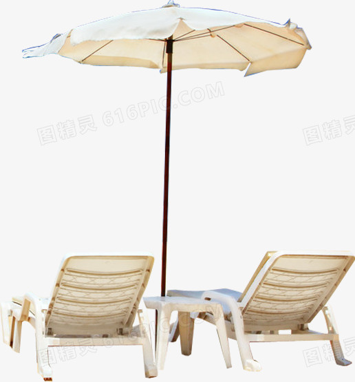 遮阳伞与躺椅夏日海报素材