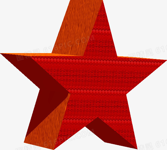 红色立体五角星设计