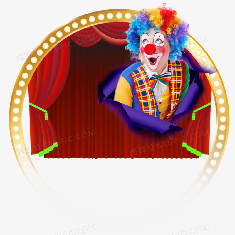 马戏团舞台表演的小丑