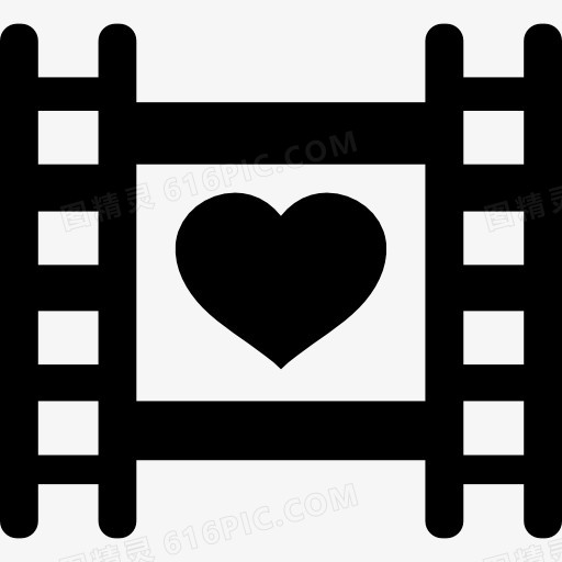 电影胶片与心脏图标