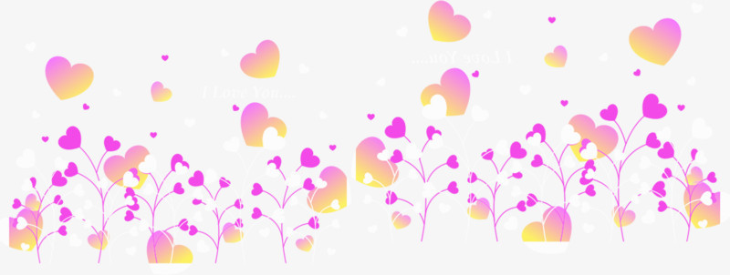 粉色创意爱心花朵