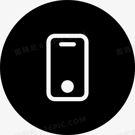 手机黑色圆形界面按钮图标