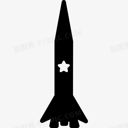 薄的垂直火箭船和一星图标