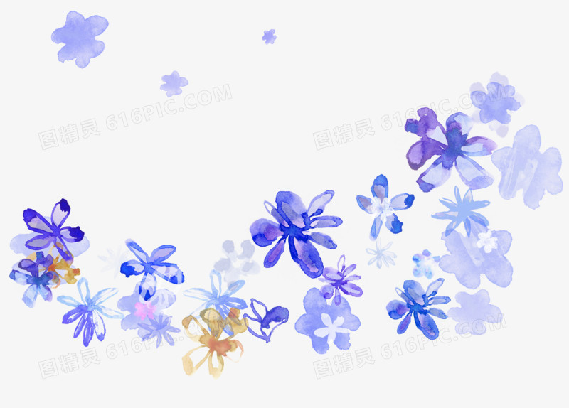 绘画紫色水印花卉贺卡