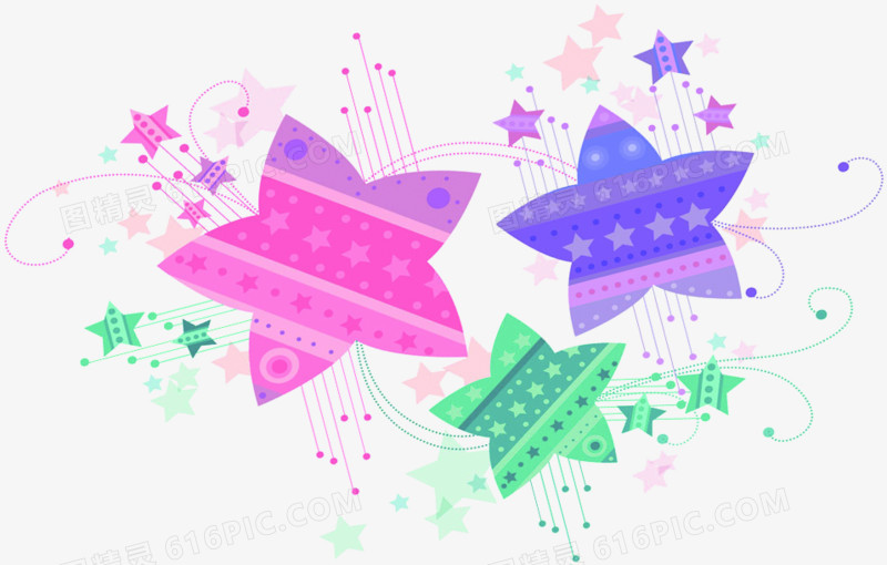梦幻五角星漂浮装饰图片