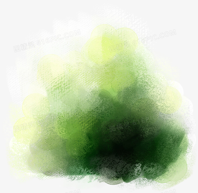 绿色泼墨设计云雾创意