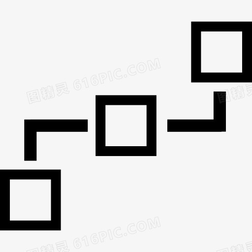 三个正方形轮廓图形图标