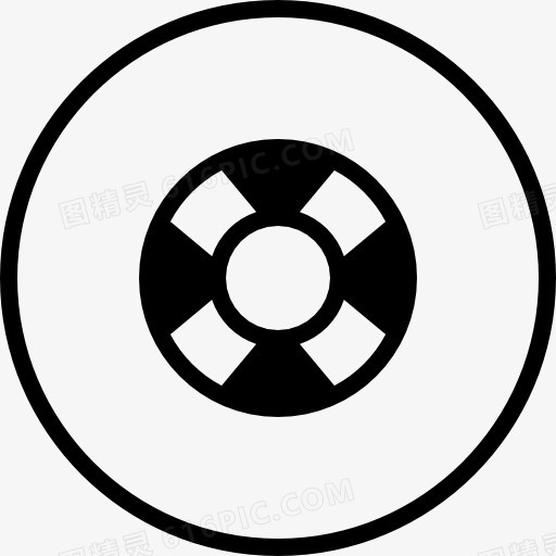 救生员的圆形按钮符号图标