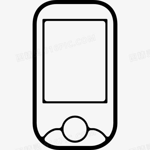 手机正面屏幕和一个圆形按钮图标