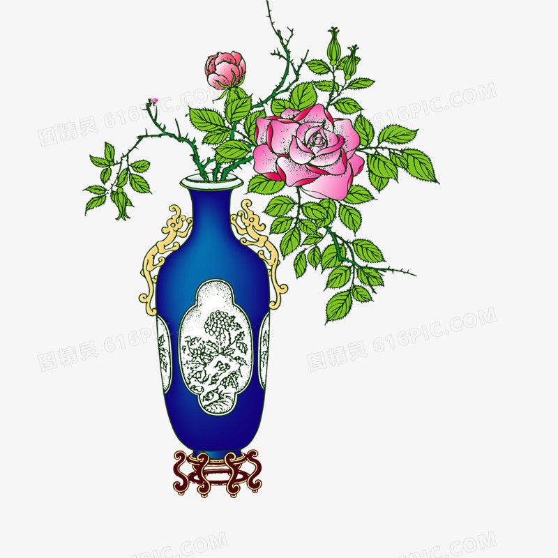 手绘插花