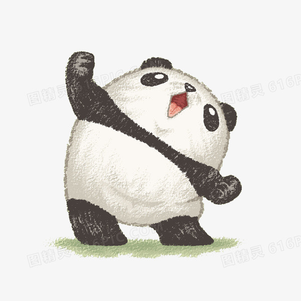 弯腰的小熊猫