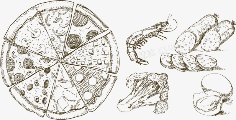 披萨矢量素材
