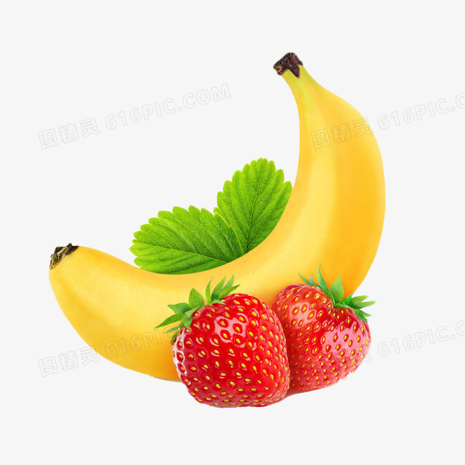 草莓香蕉PNG图片