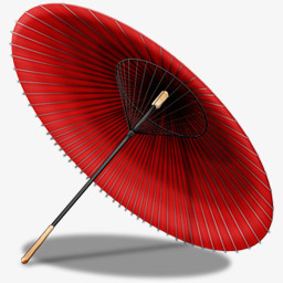红色撑开的雨伞