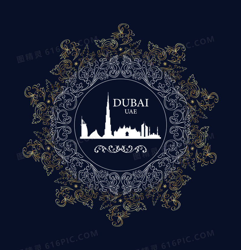 矢量迪拜城市标志