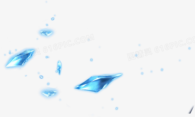 蓝色绚丽水晶钻石造型