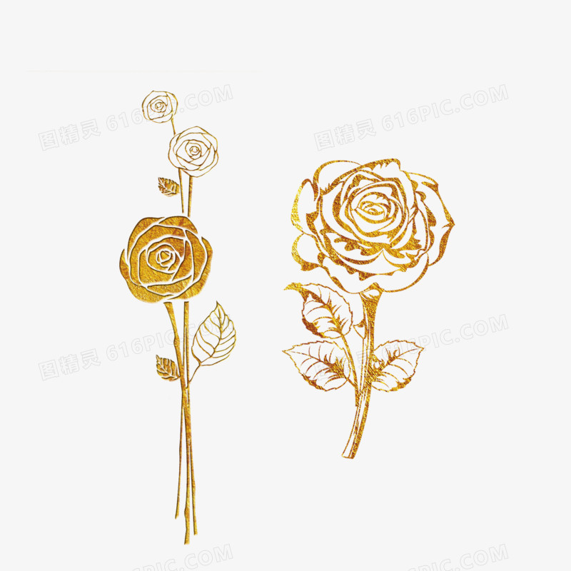 烫金玫瑰花造型
