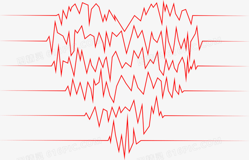 简约心电图元素矢量图
