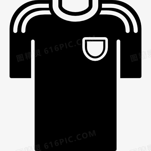 黑色T恤一个足球运动员图标