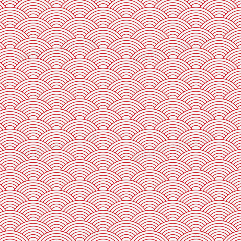红色中式简约鱼鳞纹纹理素材