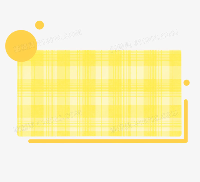 黄色格纹矩形边框素材
