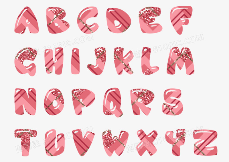 创意粉色糖果字母