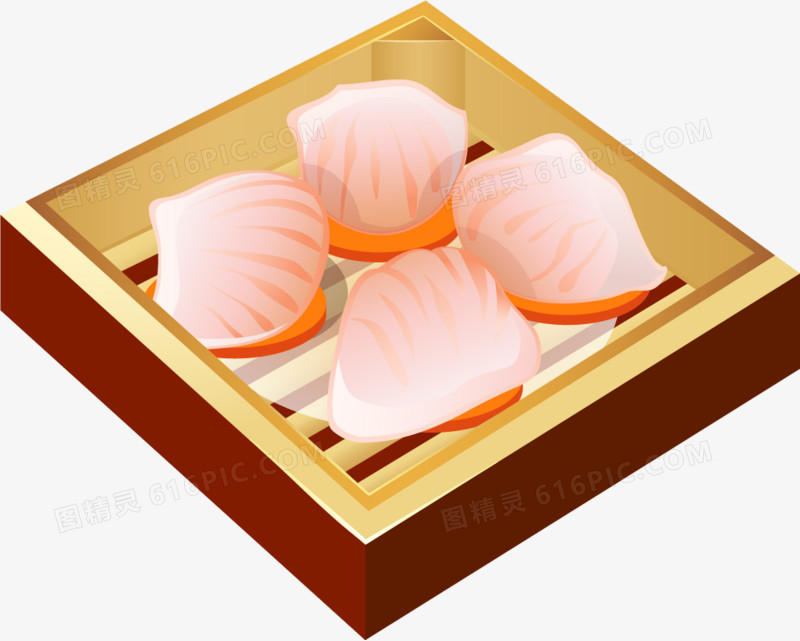矢量手绘水晶虾饺图片免费下载