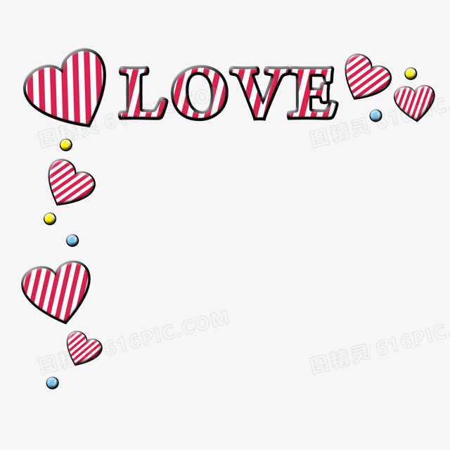 卡通love红心
