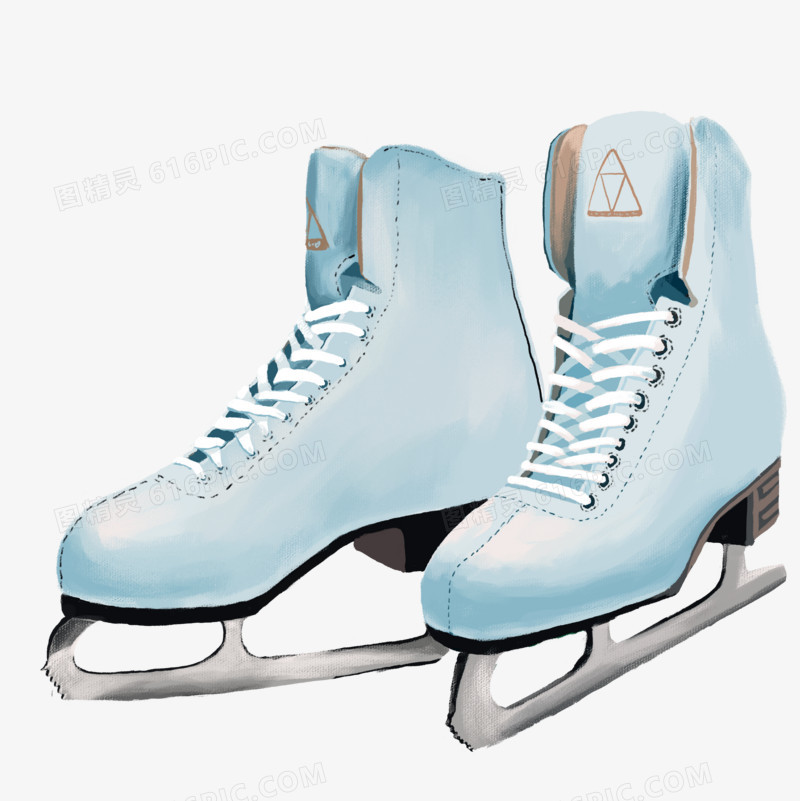 手绘滑冰鞋免抠元素