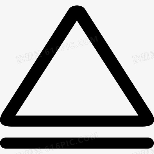 三角形等边的轮廓形状在水平线图标