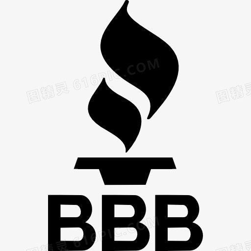 BBB更好的商业局标志与火焰图标