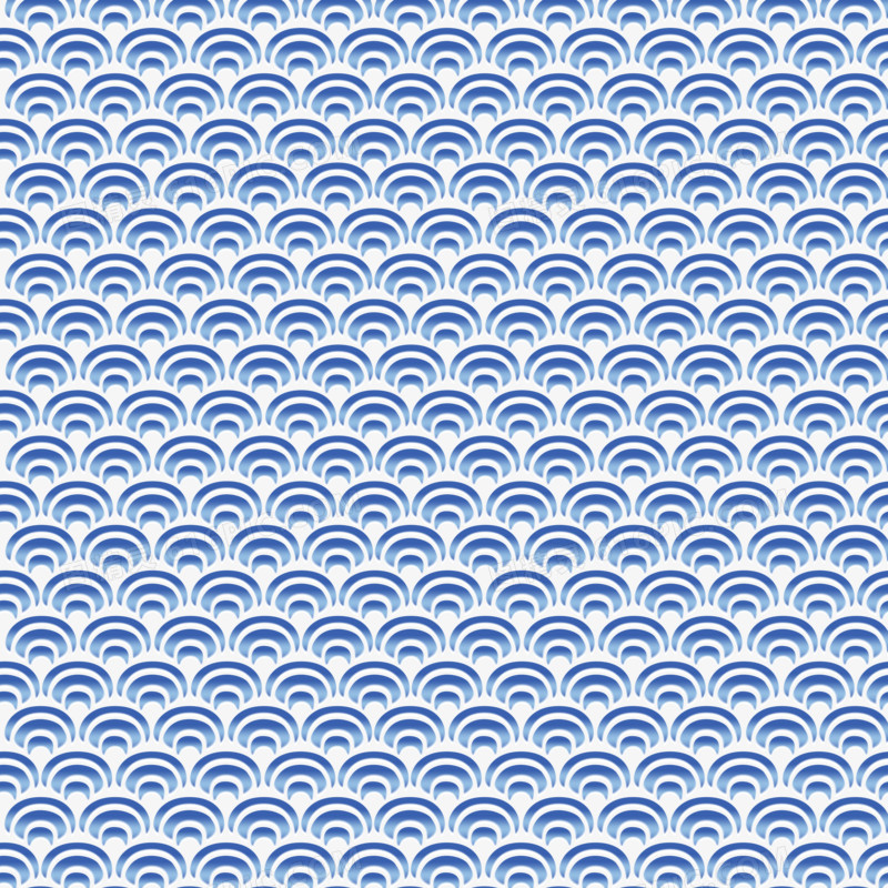 蓝色鱼鳞纹纹理元素