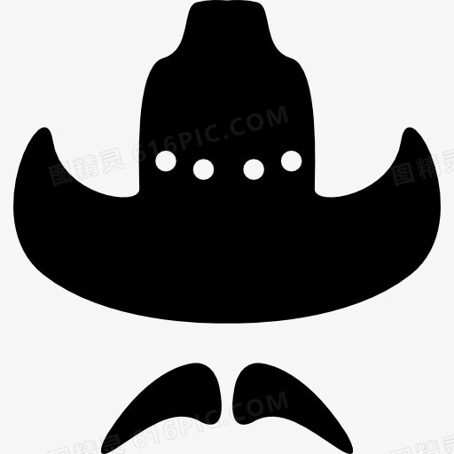 牛仔帽和小胡子图标