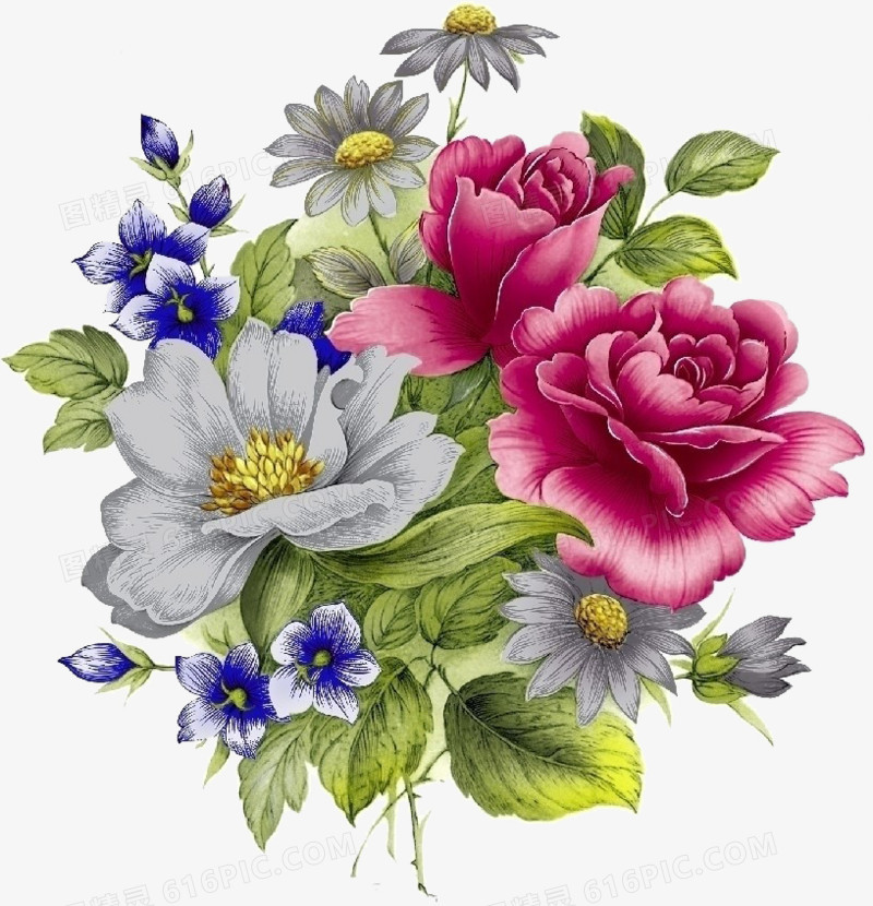 可爱手绘大气花朵
