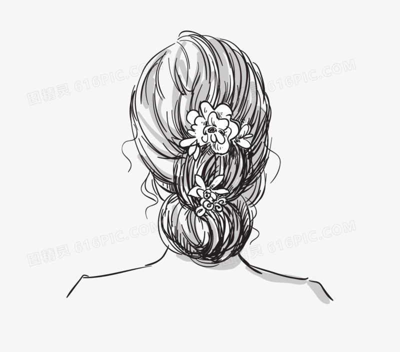 手绘女性发型