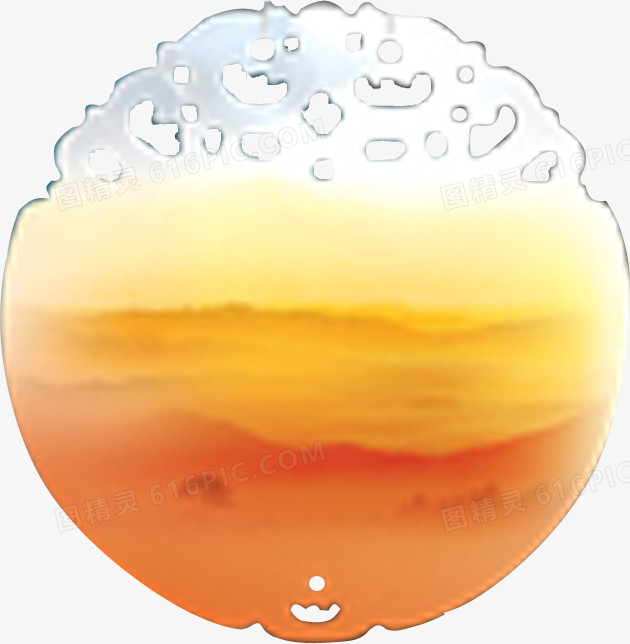 白色玉佩里的山水画中秋