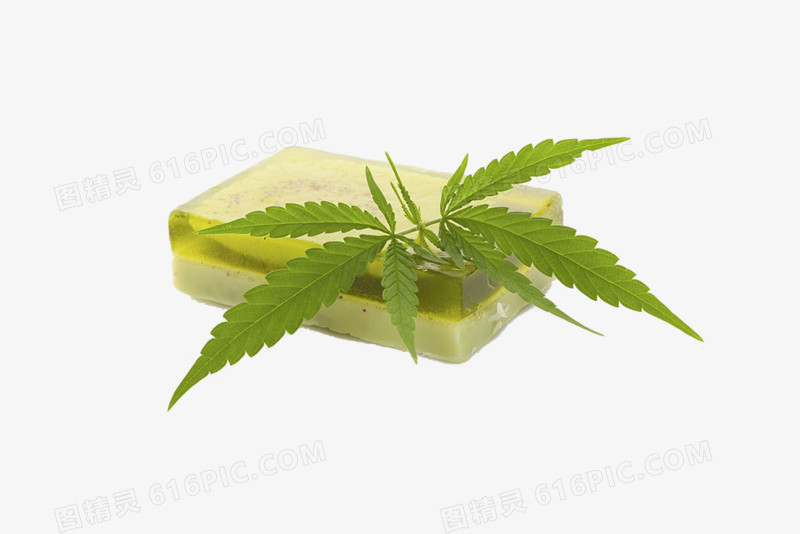大麻叶子和肥皂