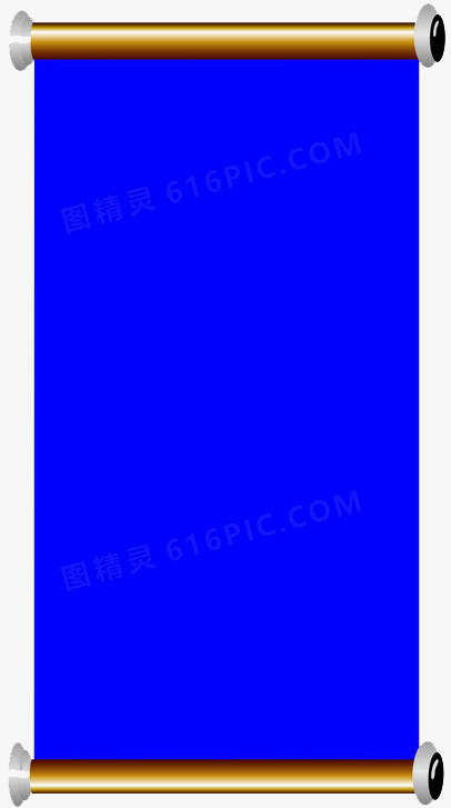 中国风蓝色竖版卷轴