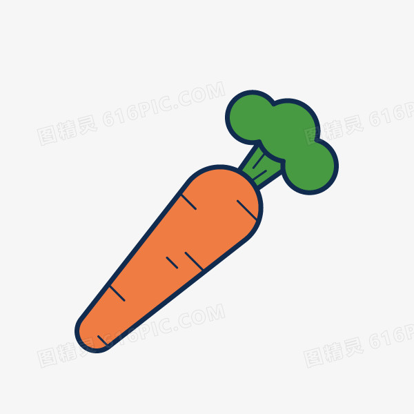 可爱卡通手绘 蔬菜 胡萝卜