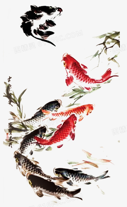 中国风图片素材卡通中国风素材 鲤鱼
